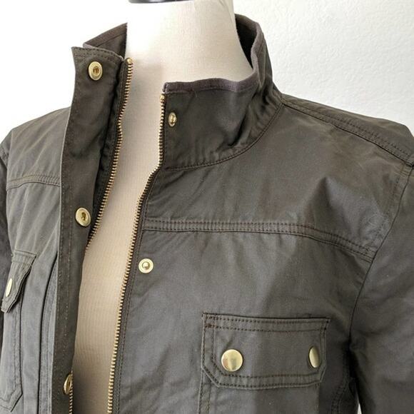 J.Crew Womens Relaxed Boyfriend Downtown Field Jacket Green Utility Coat Obama M - Picture 6 of 9